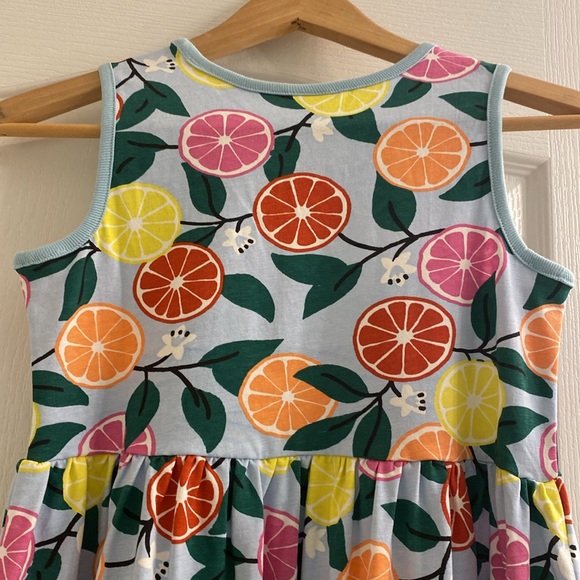 Hannah Anderson sleeveless citrus print blue tank dress with pockets sz 10 NEW - Picture 6 of 9